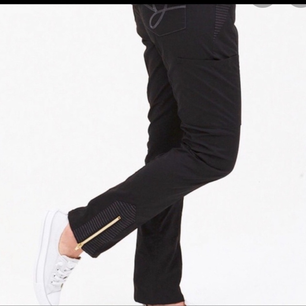 Jaanuu Moto scrub Olive Green Elastic Waist Pants